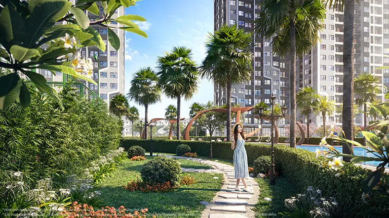 Khu dạo bộ cây xanh Luxora - Lối đi bộ thoáng mát giữa thiên nhiên